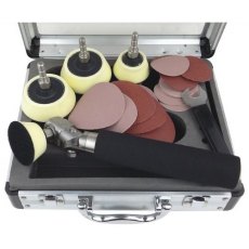 Deluxe Bowl Sander Package Deal In Case With Soft Foam Grip Handle + 4 Heads