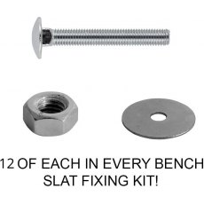 Composite / Plastic Bench Slat Fixing Kits - A2 Stainless Steel High Grade Bolts M8 x 75mm Pack 12