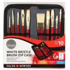 Daler Rowney- White Bristle Brush Zip Case