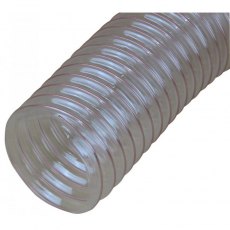 Transparent Flexible Dust Extraction Hose Polyester - Polyurethane Wire Helix 63mm