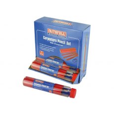 Carpenters Pencils (12pk) Red + Sharpener