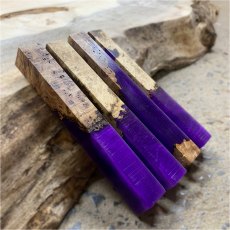 Hybrid Timber & Resin Pen Blanks - Burr Acacia & Violate