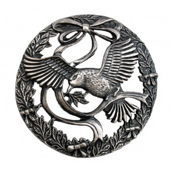 Craft Supplies Bird and Bow Pewter Lid
