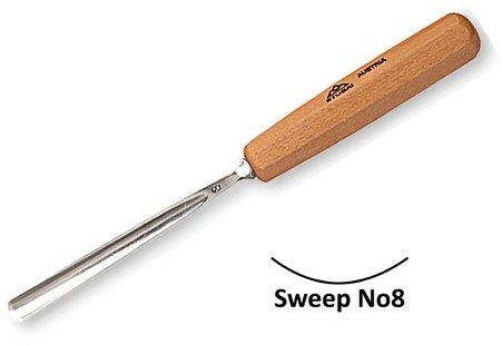 Stubai 6mm Straight Carving Gouge No8 Sweep - Straight Gouges - Yandles
