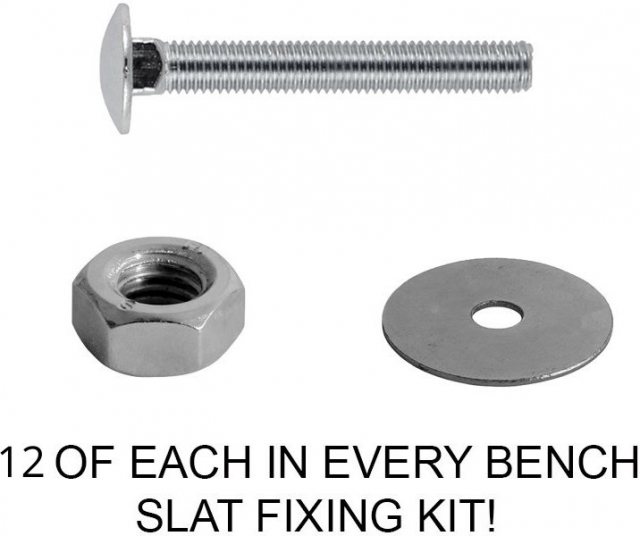 Yandles Composite / Plastic Bench Slat Fixing Kits - A2 Stainless Steel High Grade Bolts M8 x 50mm Pack 12