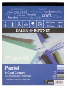 Daler Rowney Daler Rowney Murano Pastel Paper Pad - Cool Colours (12 x 9')