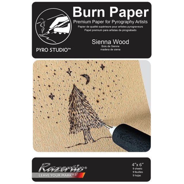 RazerTip Razertip Sienna Wood Premium Burn Paper 9 - 4"x 6" Sheets