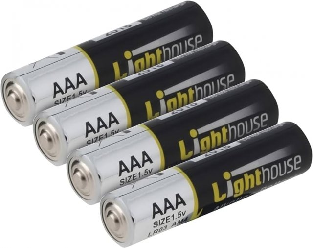 Lighthouse Alkaline Batteries AAA LR03 1120mAh Pack of 4