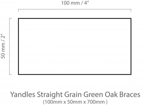 Straight Grain Green Oak Brace 50mm x 100mm x 700mm