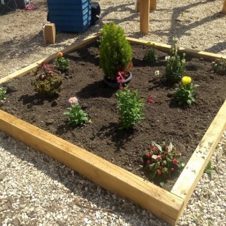 Square Oak Raised Bed