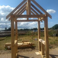 150mm Oak Post Solid Base Porch