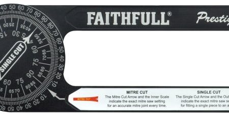 Faithfull Prestige Mitre Saw Protractor Black Aluminium