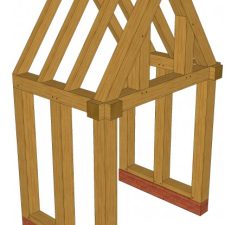 Green Oak Brick Based Porch Kit