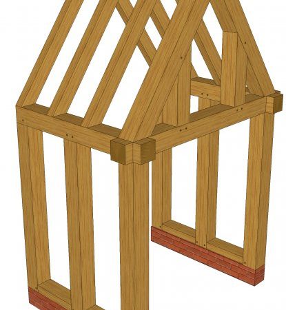 Green Oak Brick Based Porch Kit