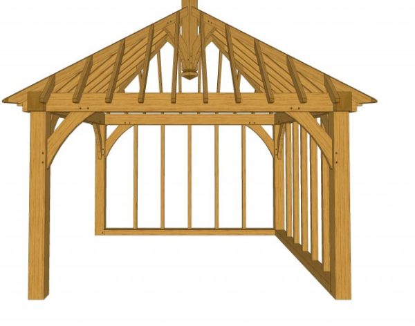 Green Oak Gazebo Kit 4m x 4m