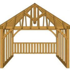 Green Oak Gazebo Kit 3.7m x 3.7m