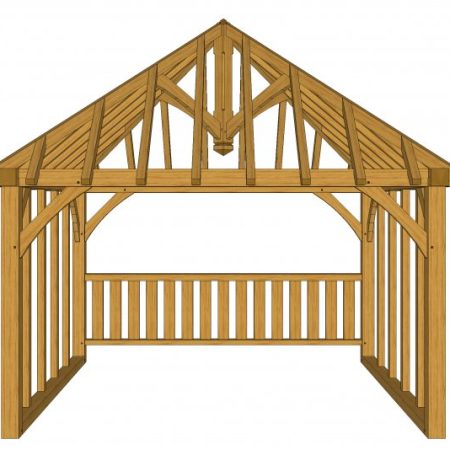 Green Oak Gazebo Kit 3.7m x 3.7m