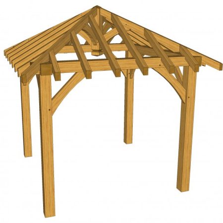 Green Oak Gazebo Kit 2.4m x 2.4m