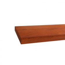 Side View of a Solid Padauk Shelf