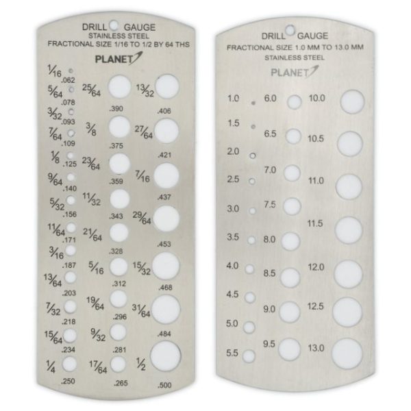 Planet Drill Gauge 2 Piece Set Metric and Imperial